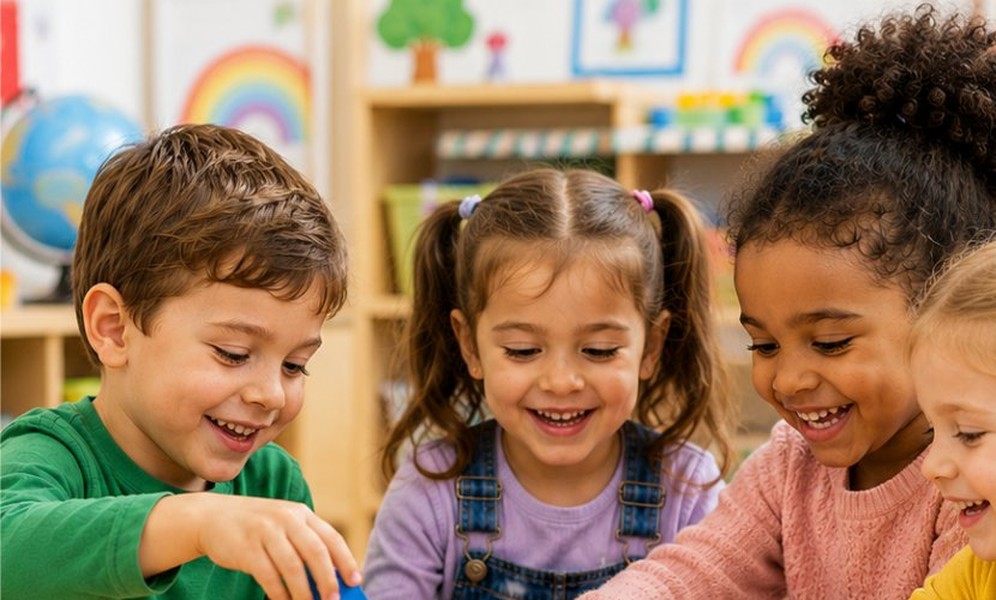 Bambini durante un'attività Stamford Early Years